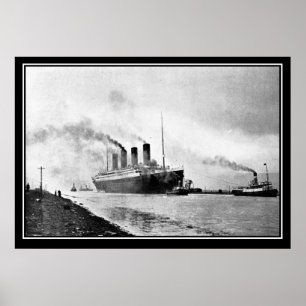 De Titanic serie proefvaart vintage foto poster