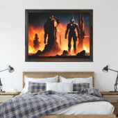 De Titans van Arkeros AI Concept Art van Xzendor7 Canvas Afdruk (Insitu (Slaapkamer))