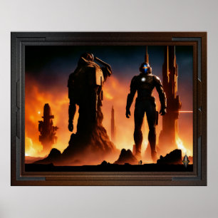 De Titans van Arkeros AI Concept Art van Xzendor7 Poster