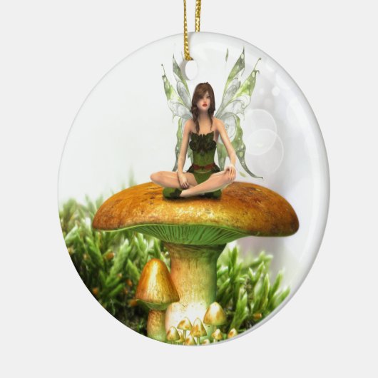 De Toadstool Fairy Keramisch Ornament (Links)