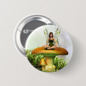 De Toadstool Fairy Ronde Button 5,7 Cm (Voorkant /achterkant)