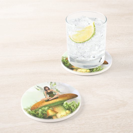 De Toadstool Fairy Zandsteen Onderzetter (Zijkant)