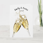 De toast van de Champagne van het huwelijk op Wit Kaart (Voorkant)