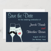 De Toast van de Champagne van het huwelijk sparen  Save The Date (Voorkant / Achterkant)