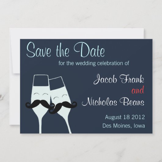De Toast van de Champagne van het huwelijk sparen  Save The Date (Voorkant)