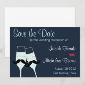 De Toast van de Champagne van het huwelijk sparen  Save The Date (Voorkant / Achterkant)