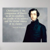 de Tocqueville Christelijke Quote Poster (Voorkant)
