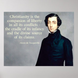 de Tocqueville Christelijke Quote Poster