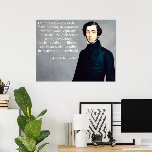 de Tocqueville Democratie en Socialisme Poster (Thuiskantoor)