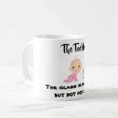 De Toddler - Glass als half vol maar niet lang Koffiemok (Voorkant links)