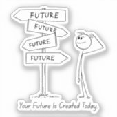 De toekomst begint vandaag – Motivatie Sticker (Voorkant)