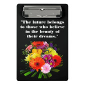 De toekomst citeert aangepaste foto tekst bloem af mini klembord (Voorkant)