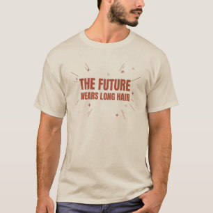 De toekomst draagt lang haar t-shirt