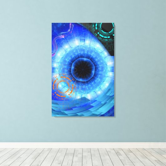 DE TOEKOMST EN HET VERLEDEN IN ÉÉN DEUR. CANVAS AFDRUK (Insitu (Houten vloer))