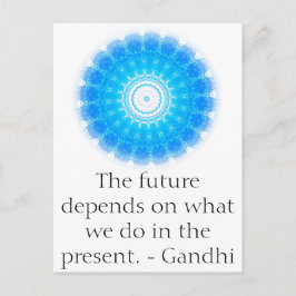 De toekomst hangt af van wat we in de cadeau doen. briefkaart