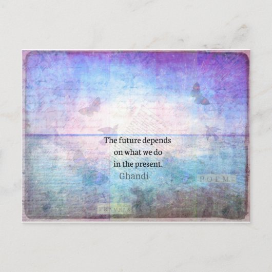De toekomst hangt af van wat we in de cadeau doen. briefkaart (Voorkant)