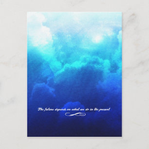 De toekomst hangt af van wat wij in de cadeau doen briefkaart