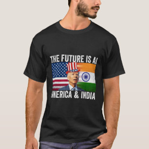 De toekomst is AI-Amerika Indiaas-Amerikaanse vlag T-shirt
