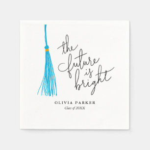 De toekomst is Bright Afstuderen Sky Blue Tassel Servet