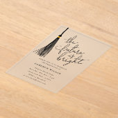 De toekomst is Bright Black Tassel Graduation Part Acryl Uitnodigingen (Laagn)