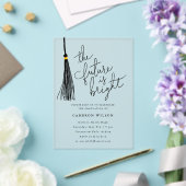 De toekomst is Bright Black Tassel Graduation Part Acryl Uitnodigingen (Insitu (Huwelijk))
