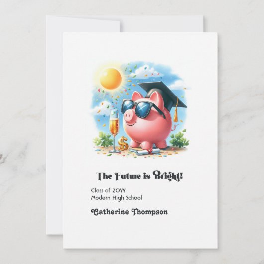 De toekomst is Bright Finance Afstuderen Foto Aankondiging (Voorkant)