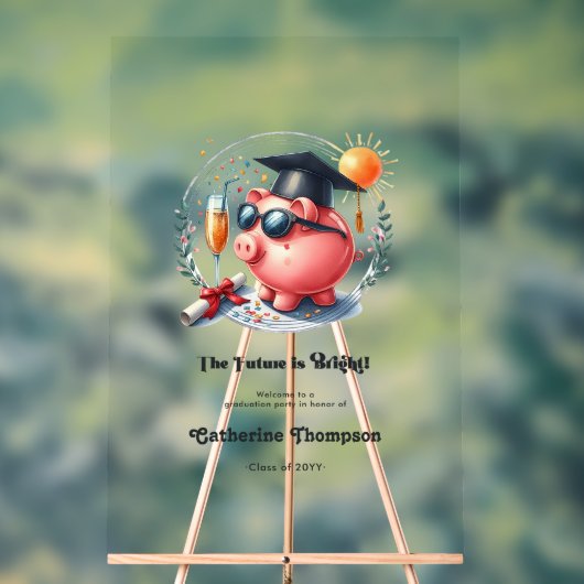 De toekomst is Bright Finance Graduation Party Acryl Bord (Neutraal)