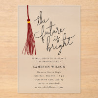 De toekomst is Bright Maroon Tassel Graduation Par