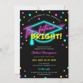 De toekomst is Bright Neon Graduation Party Kaart (Voorkant)