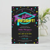 De toekomst is Bright Neon Graduation Party Kaart (Staand voorkant)