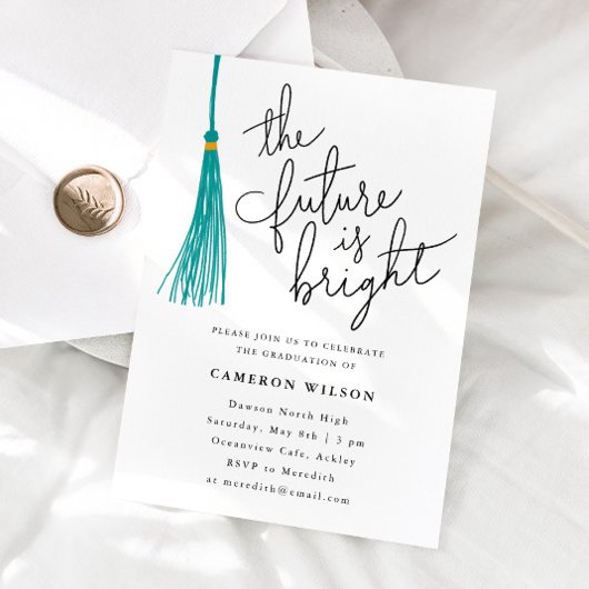 De toekomst is een flinke groene Tassel Graduparty Kaart