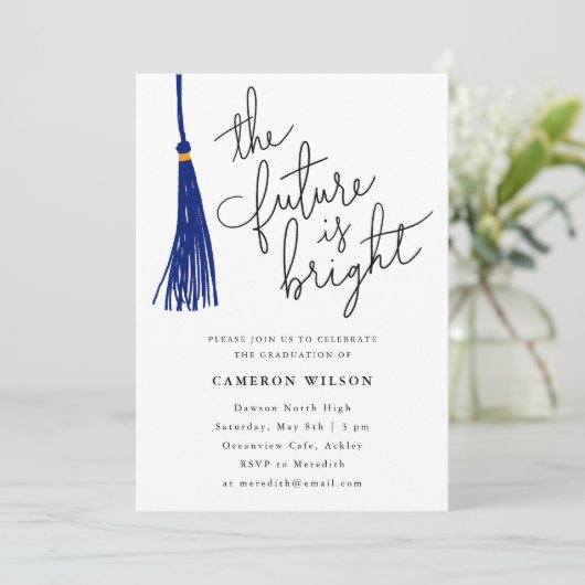 De toekomst is een foto van de Bright Blue Gradupa Kaart (Staand voorkant)