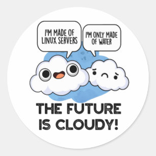 De toekomst is een troebel, grappige computer ronde sticker