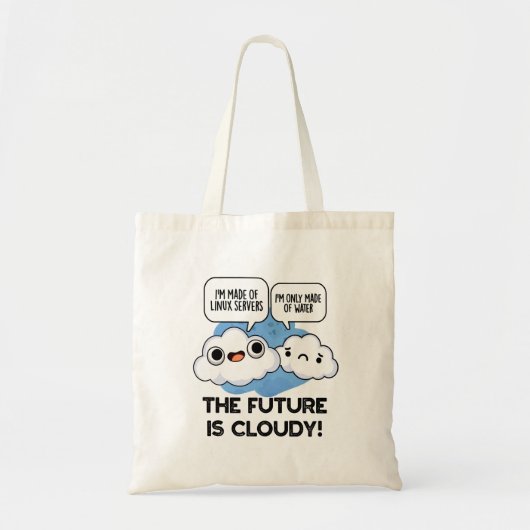 De toekomst is een troebel, grappige computer tote bag (Voorkant)