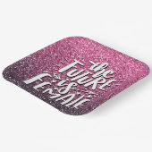 DE TOEKOMST IS EEN VROUW-AANGEPASTE GLITTERTYPOGRA PAPIEREN BORDJE (Gebogen)