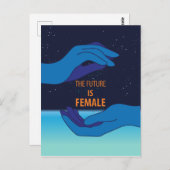 De toekomst is een Vrouw sterrenhemel Briefkaart (Voorkant / Achterkant)