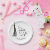 De toekomst is een zwarte tassel van het Afstudeer Papieren Bordje (Feest)