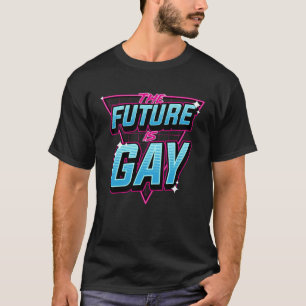 De toekomst is gay retro jaren 80 stijl LGBTQ PR T-shirt