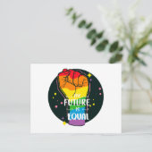 De toekomst is gelijk als eerste briefkaart (Staand voorkant)