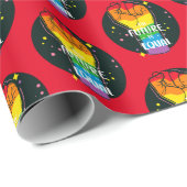 De toekomst is gelijk als eerste cadeaupapier (Rol Hoek)