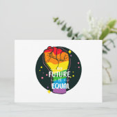 De toekomst is gelijk als eerste feestdagenkaart (Staand voorkant)