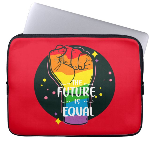 De toekomst is gelijk als eerste laptop sleeve (Voorkant)