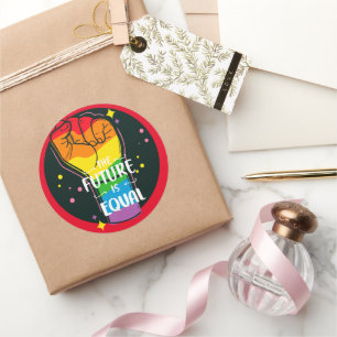 De toekomst is gelijk als eerste ronde sticker