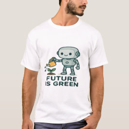 De toekomst is groen - Schattige Robot Watering Pl T-shirt
