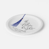 De toekomst is helder Afstudeerder-partijblauw Papieren Bordje (Gekanteld)