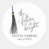 De toekomst is helder Afstuderen zwart tapel Ronde Sticker (Voorkant)
