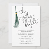 De Toekomst Is Helder Donkergroene Afstudeerfeest Kaart (Voorkant)