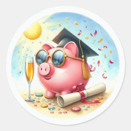 De Toekomst is Helder Financieel Afstuderen Ronde Sticker