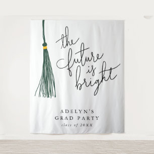 De toekomst is helder groen Tassel Modern Wandkleed