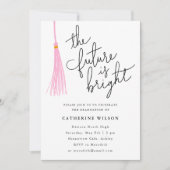 De toekomst is helder lichtroze graduPartij Kaart (Voorkant)